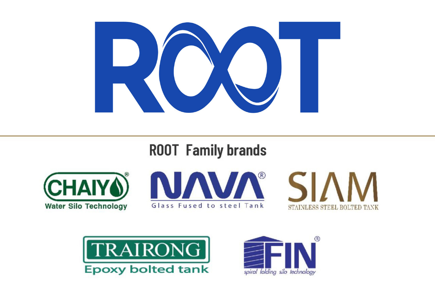กลุ่มแบรนด์ ROOT ได้แก่ CHAIYO, NAVA, SIAM, TRAIRONG และ FIN