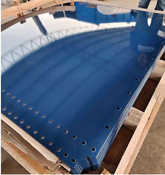 แผ่นเหล็ก NAVA Glass-Fused-to-Steel หลังการผลิต