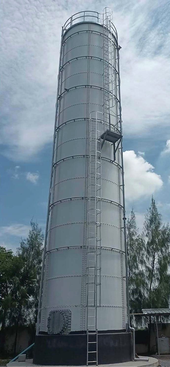 ผลงานติดตั้งถัง NAVA Glass-Fused-to-Steel แบบโมดูลาร์ทรงสูง